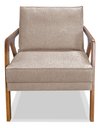 Ver imagem 3 de Poltrona Luxo Lara para Sala Base de Madeira Linho Areia Bz Home Decor