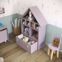 Ver imagem 3 de Casinha Organizadora de Brinquedos Infantil 100% Mdf Plancasa:lavanda