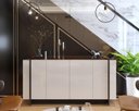 Ver imagem 3 de Aparador Buffet Copacabana 4 Portas 160cm Off White/nogueira Real/preto Fosco - Colibri