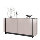 Ver imagem 1 de Aparador Buffet Copacabana 4 Portas 160cm Off White/nogueira Real/preto Fosco - Colibri