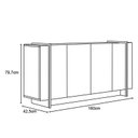 Ver imagem 4 de Aparador Buffet Copacabana 4 Portas 160cm Off White/nogueira Real/preto Fosco - Colibri