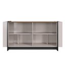 Ver imagem 2 de Aparador Buffet Copacabana 4 Portas 160cm Off White/nogueira Real/preto Fosco - Colibri