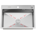 Ver imagem 5 de Cuba Cozinha Gourmet Quebec Quadrada 62cm Aço Inox 304 com Cesto Escorredor Goldenx