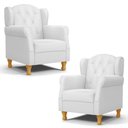 Ver imagem 1 de Kit 02 Poltronas de Amamentação Pés Madeira Lucy P04 Sintético Branco - Mpozenato