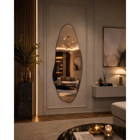 Espelho Decorativo Orgânico Grande 115x60 de Parede Quarto Sala Banheiro