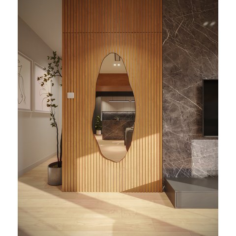 Espelho Decorativo Orgânico Grande 115x60 de Parede Quarto Sala Banheiro