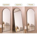 Ver imagem 2 de Espelho Grande Oval com Base Reta Corpo Inteiro 150 X 60 Cm com Suporte de Chão