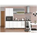 Ver imagem 2 de Cozinha Completa Evidence 9 Portas 2 Gavetas Com Paneleiro Duplo Poliman Móveis Branco Com Prata