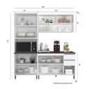 Ver imagem 3 de Cozinha Completa Evidence 9 Portas 2 Gavetas Com Paneleiro Duplo Poliman Móveis Branco Com Prata
