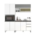 Ver imagem 1 de Cozinha Completa Evidence 9 Portas 2 Gavetas Com Paneleiro Duplo Poliman Móveis Branco Com Prata