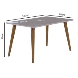 Conjunto Sala de Jantar Adele com 4 Cadeiras Madeira/Off White/Aspen Caixotin - 4