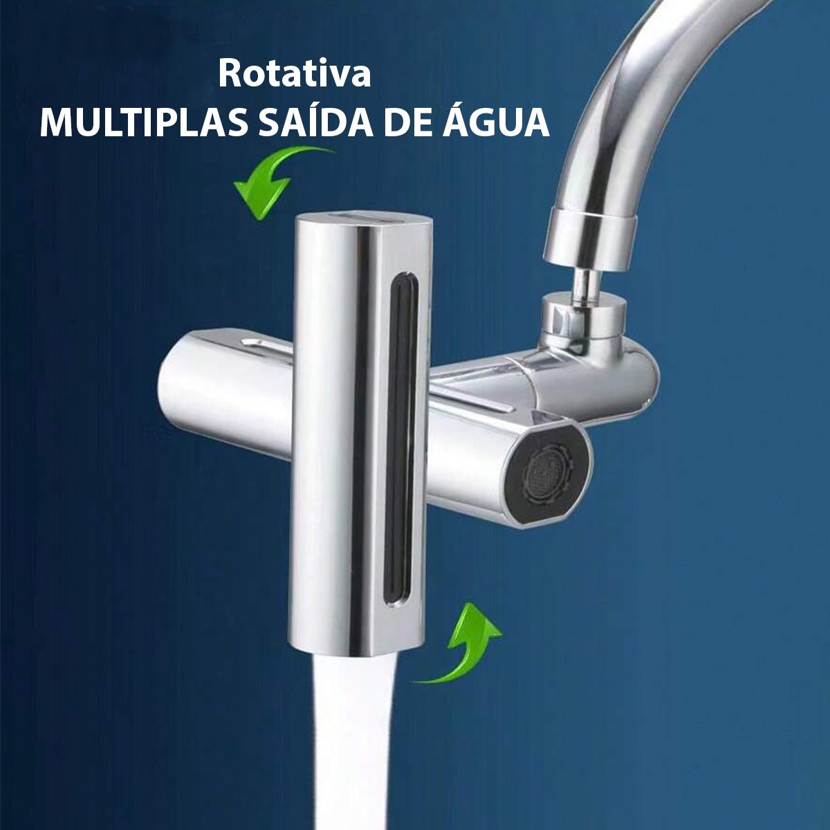 Extensor de Torneira Arejador 4 Modos Cascata Cozinha Adaptador Agua Alta Pressao Gira 360º Regulave - 2