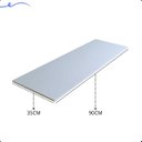 Ver imagem 3 de Kit 2 Prateleira Branca 90X35 Tampo Tabua Mdf Organizadora Decoração Cozinha Quarto Banheiro Sala