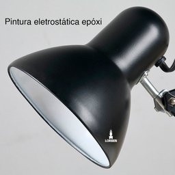 Luminária Pixar Lorben Abajur de Mesa Articulada com Garra e Base Preto - 7