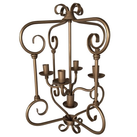 Luminária Decorativa Rustica Para Área Gourmet Dourada Libertas Rosas Artesanato Quadrado Dourado