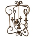 Ver imagem 1 de Luminária Decorativa Rustica Para Área Gourmet Dourada Libertas Rosas Artesanato Quadrado Dourado