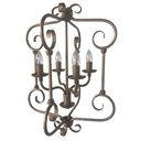Ver imagem 3 de Luminária Decorativa Rustica Para Área Gourmet Dourada Libertas Rosas Artesanato Quadrado Dourado