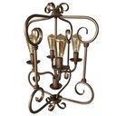 Ver imagem 5 de Luminária Decorativa Rustica Para Área Gourmet Dourada Libertas Rosas Artesanato Quadrado Dourado