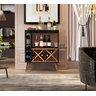Aparador com Adega Estilo Retrô Pés Palito Lupin Cor Preto / Nature - Comprar Moveis em Casa - 1