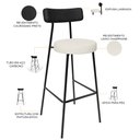 Ver imagem 4 de Kit 03 Banquetas Alta Bar Cozinha Sala Jantar Milão L02 Couríssimo Preto Linho Champagne - Lyam Deco