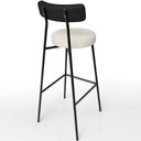 Ver mais imagens de Kit 03 Banquetas Alta Bar Cozinha Sala Jantar Milão L02 Couríssimo Preto Linho Champagne - Lyam Deco