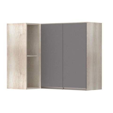 Armário Canto Reto Conjugado 2 Portas C/Nicho Legno Crema