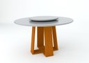Ver imagem 1 de Mesa Isabela 135X135 Com Tampo Giratório - Ipê/Off White/Off White