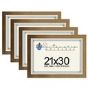 Ver imagem 1 de Kit 4 Molduras Porta Diploma Certificado A4 21x30 Dourado