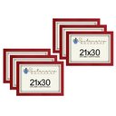 Ver imagem 1 de Kit 6 Molduras Porta Diploma Certificado A4 21x30 Vermelho