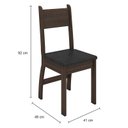 Ver imagem 3 de Conjunto de Mesa e 4 Cadeiras para Sala de Jantar Milano Fosco-Poliman - Amendoa / Preto