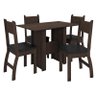Conjunto de Mesa e 4 Cadeiras para Sala de Jantar Milano Fosco-Poliman - Amendoa / Preto - 1
