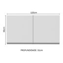 Ver imagem 6 de Armário Aéreo Glamy 120cm 2 Portas Branco/Rustic Madesa
