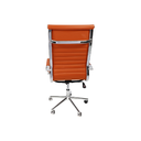 Ver imagem 3 de Cadeira Presidente Esteirinha Laranja em Couro Sintético - Base Giratória Cromada
