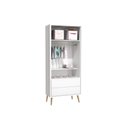 Ver imagem 2 de Guarda Roupa Infantil Theo 2 Portas Branco Acetinado com Pés Madeira Natural - Reller