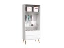 Ver imagem 2 de Guarda Roupa Infantil Theo 2 Portas Branco Acetinado com Pés Madeira Natural - Reller