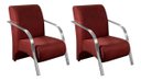 Ver imagem 3 de Conjunto Sevilha 2 Poltronas + 1 Namoradeira Braço Metal Decoração Recepção Sala - Suede Bordô