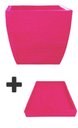 Ver mais imagens de Kit Vaso Planta + Prato 30x30 Moderno Trapézio Polietileno BGPLASTICOS V8 ROSA 022