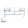Rack para TV Wood BPP31 até 42 Polegadas c/ 2 Gavetas e 3 Nichos Branco/Pinhão - BRV - 3