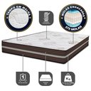 Ver imagem 3 de Cama Box Queen Colchão + Box 158x198x63 Spring Zen com Molas Ensacadas Marrom Cama Inbox