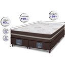 Ver imagem 2 de Cama Box Queen Colchão + Box 158x198x63 Spring Zen com Molas Ensacadas Marrom Cama Inbox