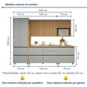 Ver imagem 3 de Cozinha Completa Modulada 8 Peças 11 Portas 10 Gavetas Norten Verde/Nature