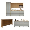 Ver imagem 2 de Cozinha Completa Modulada 8 Peças 11 Portas 10 Gavetas Norten Verde/Nature