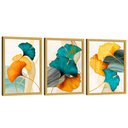 Ver imagem 6 de Quadro Decorativo Floral Azul Verde e Dourado
