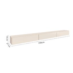 Rack Suspenso para Painel ou TV até 75 Polegadas 3 Portas 1,99m Off White - 4