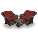 Ver imagem 1 de Conjunto de Poltronas Fibra Sintética Nairóbi - 2 Poltronas + 1 Mesa Centro - Tecido Duna Vermelho