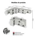 Ver imagem 3 de Armário de Cozinha Completa de Canto Suspenso 405cm Nice Madesa 01 Cinza