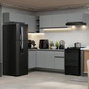 Ver imagem 1 de Armário de Cozinha Completa de Canto Suspenso 405cm Nice Madesa 01 Cinza