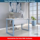 Ver imagem 2 de Mesa Escritório P25 Tub Pandin 170 Cm (larg) X 70 Cm Prof Tampo Mdp Branco Pé Aço Tubular Azul