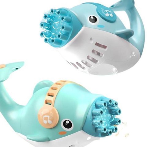 Golfinho Bolhudo Lança Bolha Sabão Criança Infantil Cor Azul