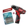 COMBO PARAFUSADEIRA / FURADEIRA DE IMPACTO M12 3/8 BATERIA 12 VOLTS - MILWAUKEE 127V + BIT PONTA  - 1